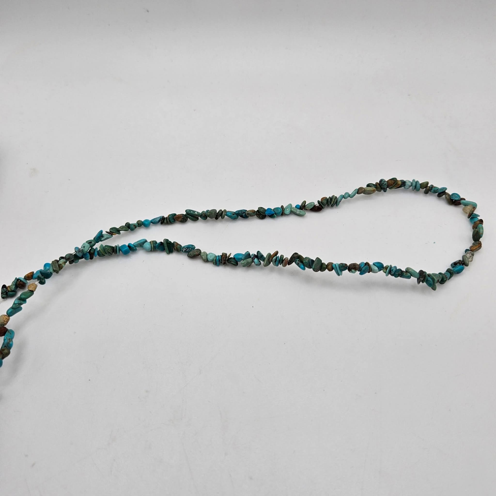 Genuine Multi Color Turquoise Chip Beads 2mm 16" Strand | Brown & Black Matrix