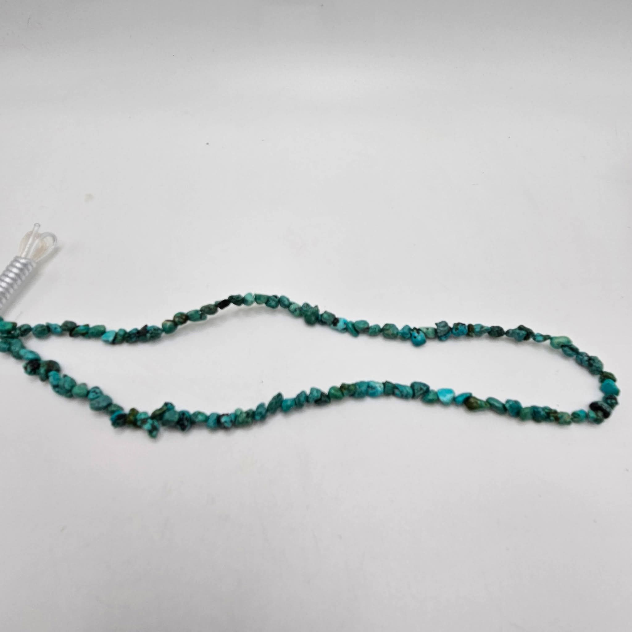 Genuine Turquoise Nugget Beads 4mm 16" Strand | Blue & Blue-Green with Black Matrix