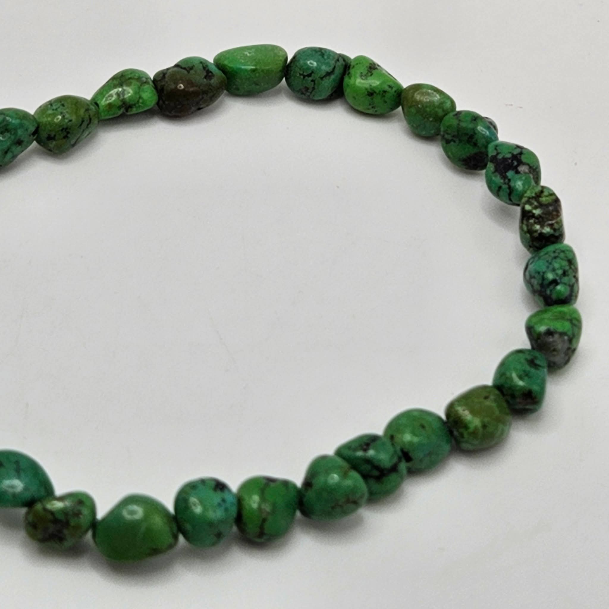 Genuine Lime Green Turquoise Nugget Beads 9x5mm 16" Strand | Black Matrix