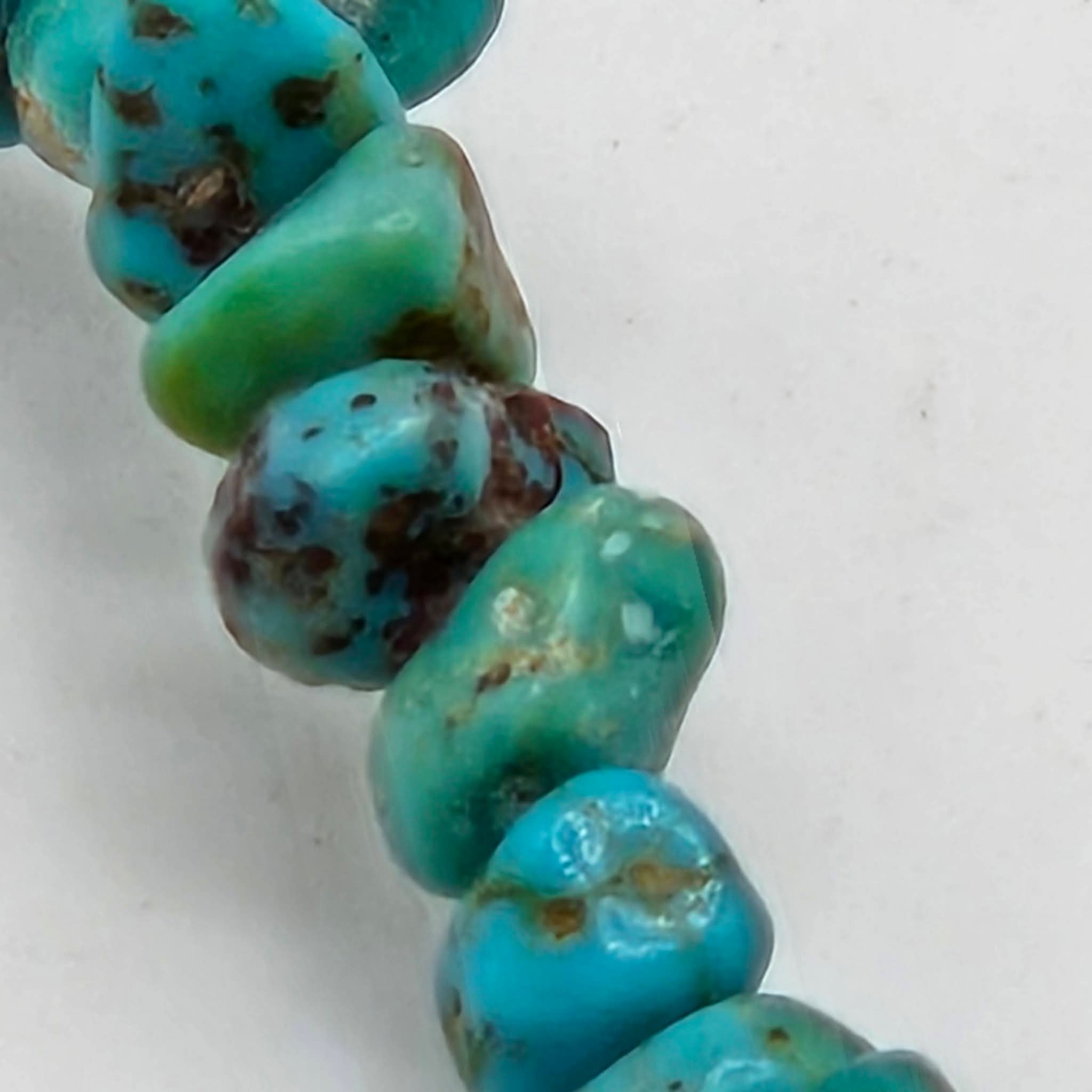 Genuine Turquoise Nugget Beads 4x3mm 16" Strand | Mixed Blue & Green with Brown Matrix