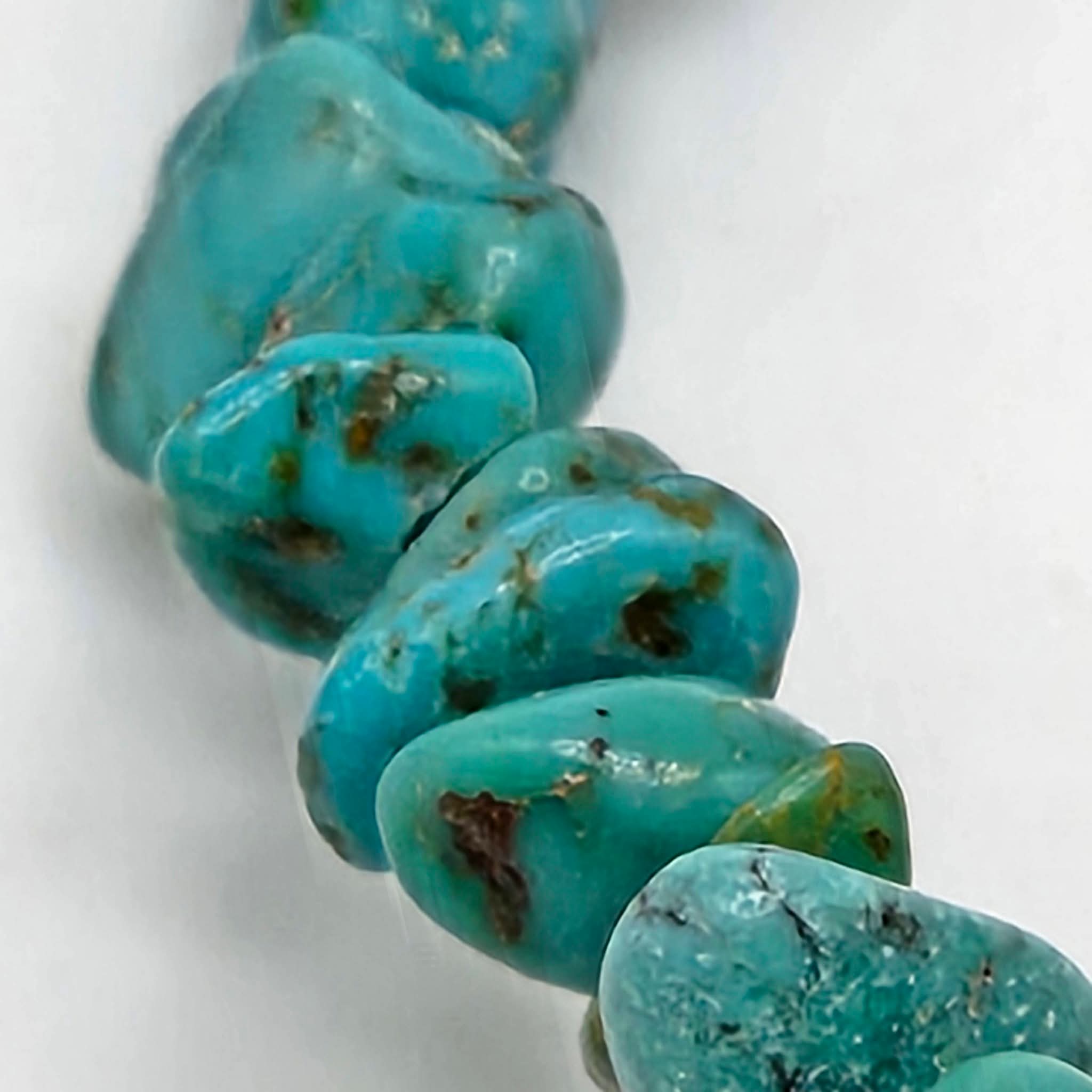 Genuine Turquoise Nugget Beads 4x3mm 16" Strand | Mixed Blue & Green with Brown Matrix
