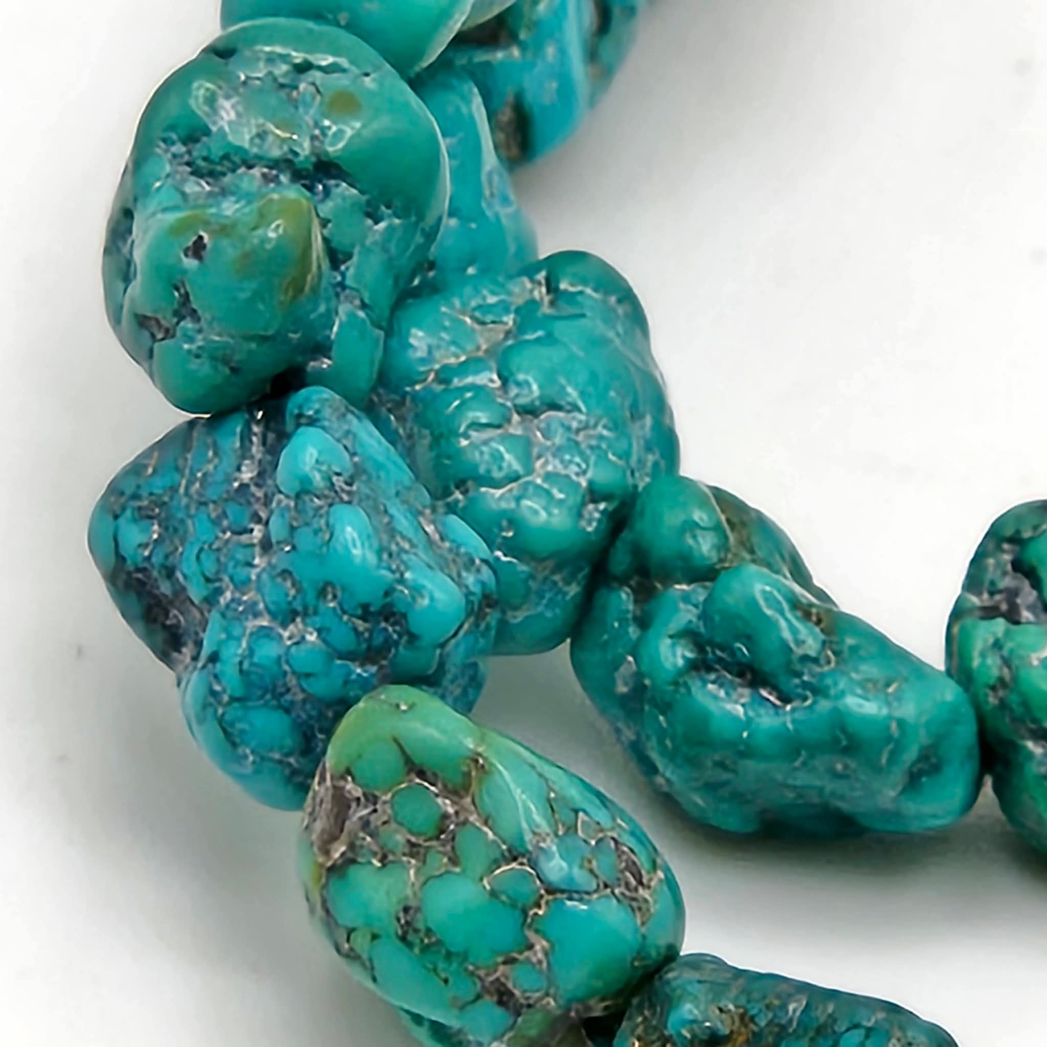 Genuine Turquoise Nugget Beads 11x10mm 16" Strand | Blue & Blue-Green