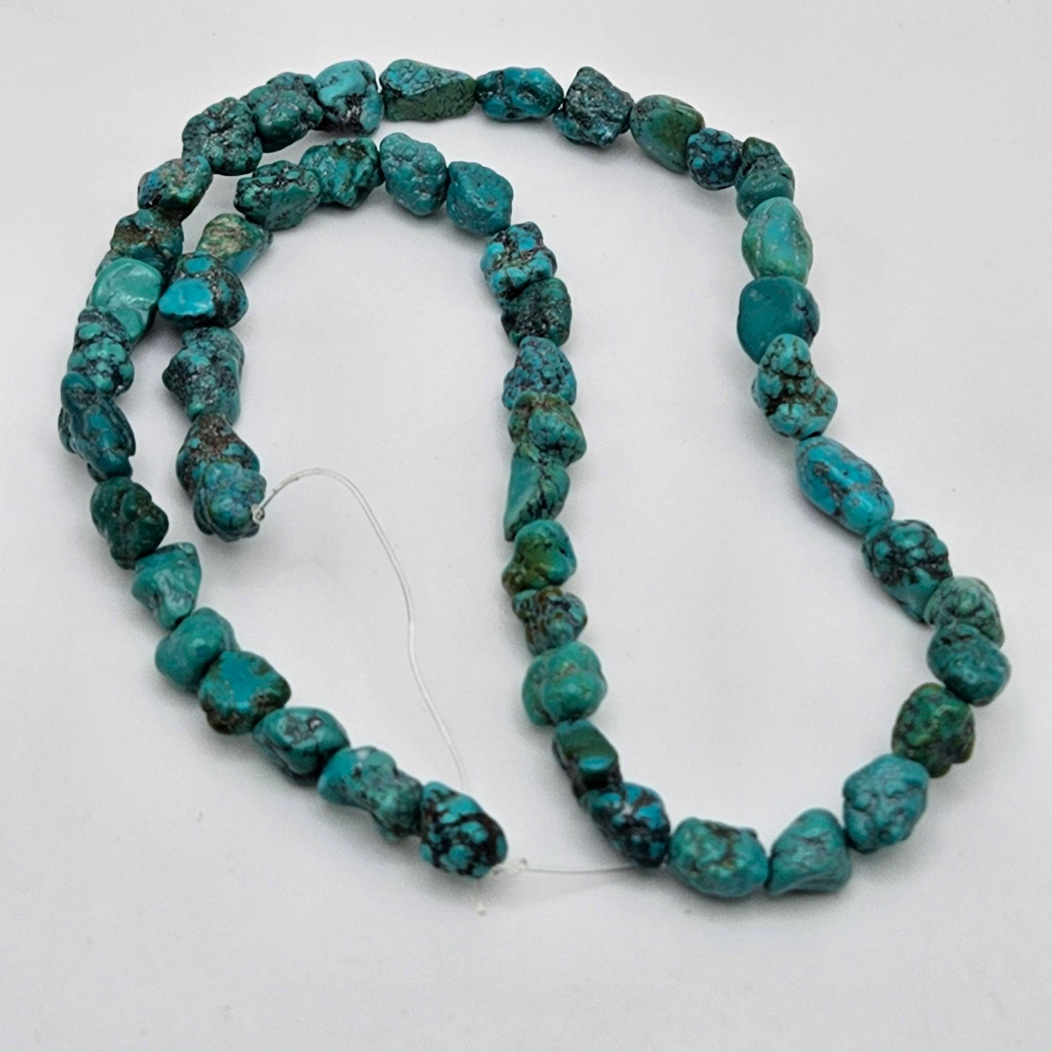 Genuine Turquoise Nugget Beads 11x10mm 16" Strand | Blue & Blue-Green