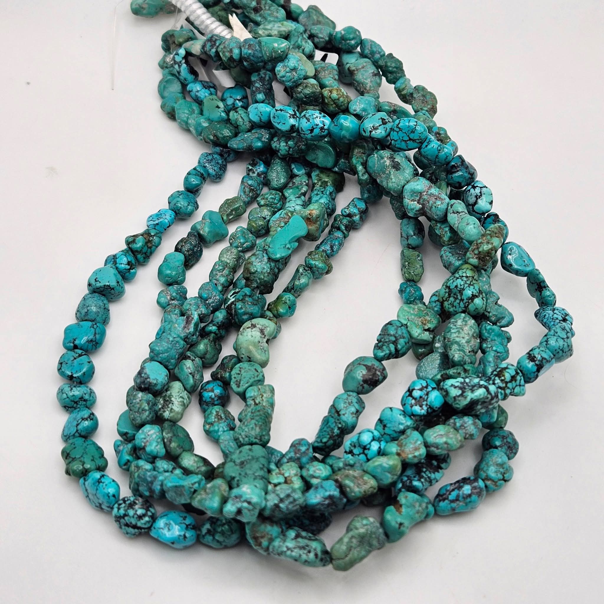 Genuine Turquoise Nugget Beads 11x10mm 16" Strand | Blue & Blue-Green