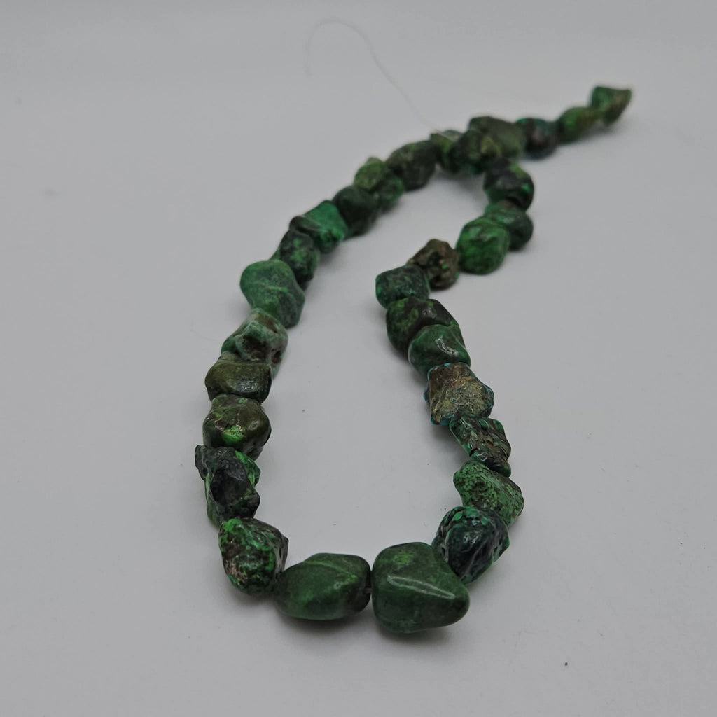 Large Genuine Green Turquoise Nugget Beads - Rare 16mm Premium 16" Strand