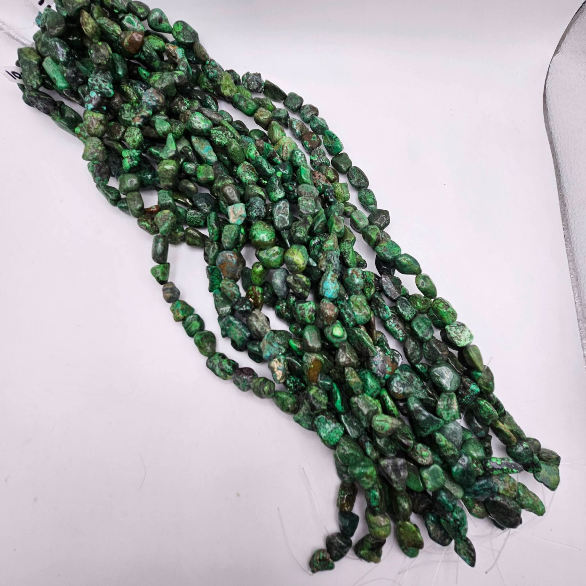 Large Genuine Green Turquoise Nugget Beads - Rare 16mm Premium 16" Strand