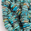 Genuine Blue Turquoise Flat Beads - 15mm Premium 16" Strand