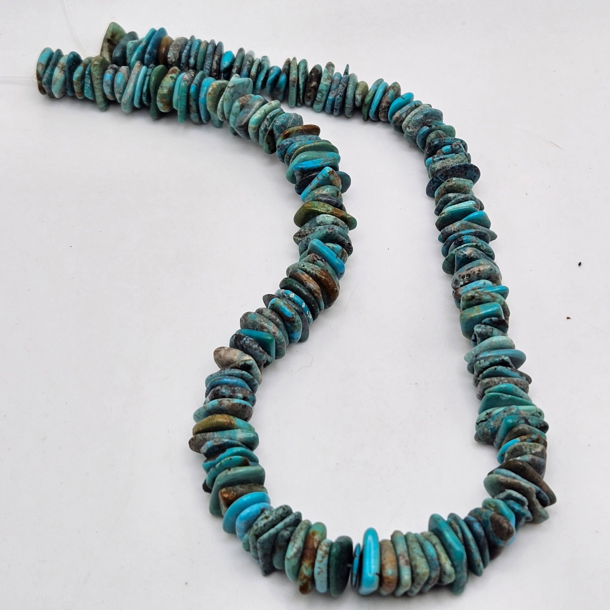Genuine Blue Turquoise Flat Beads - 15mm Premium 16" Strand