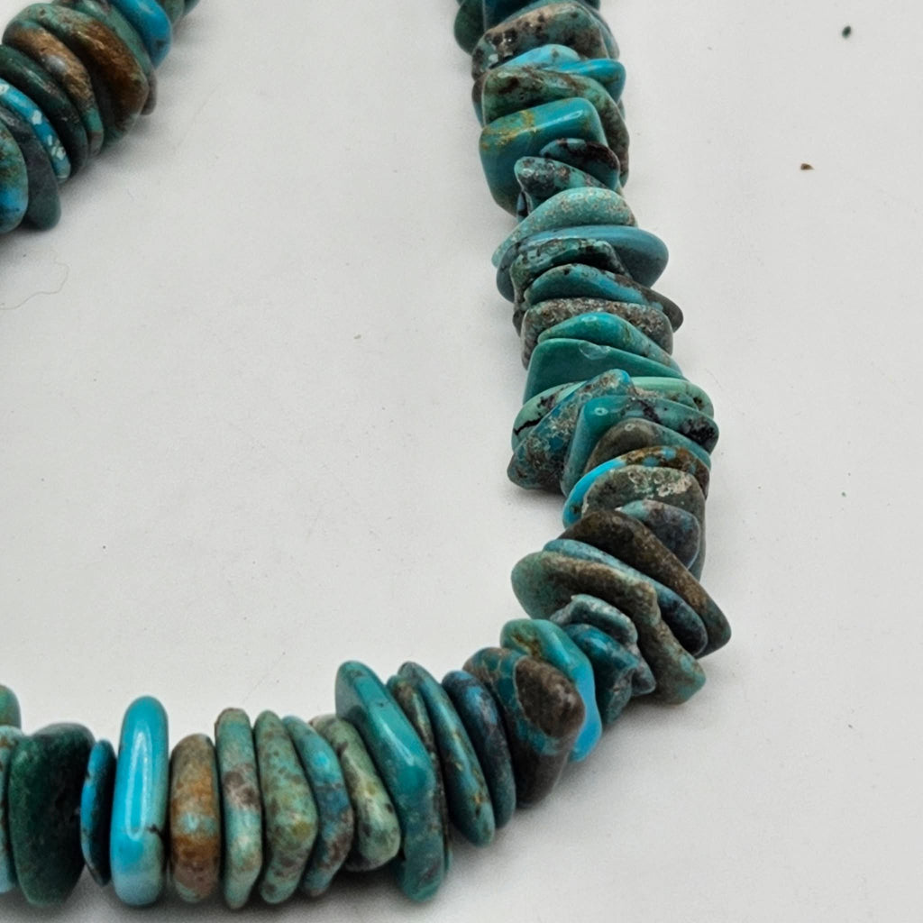 Genuine Blue Turquoise Flat Beads - 15mm Premium 16" Strand