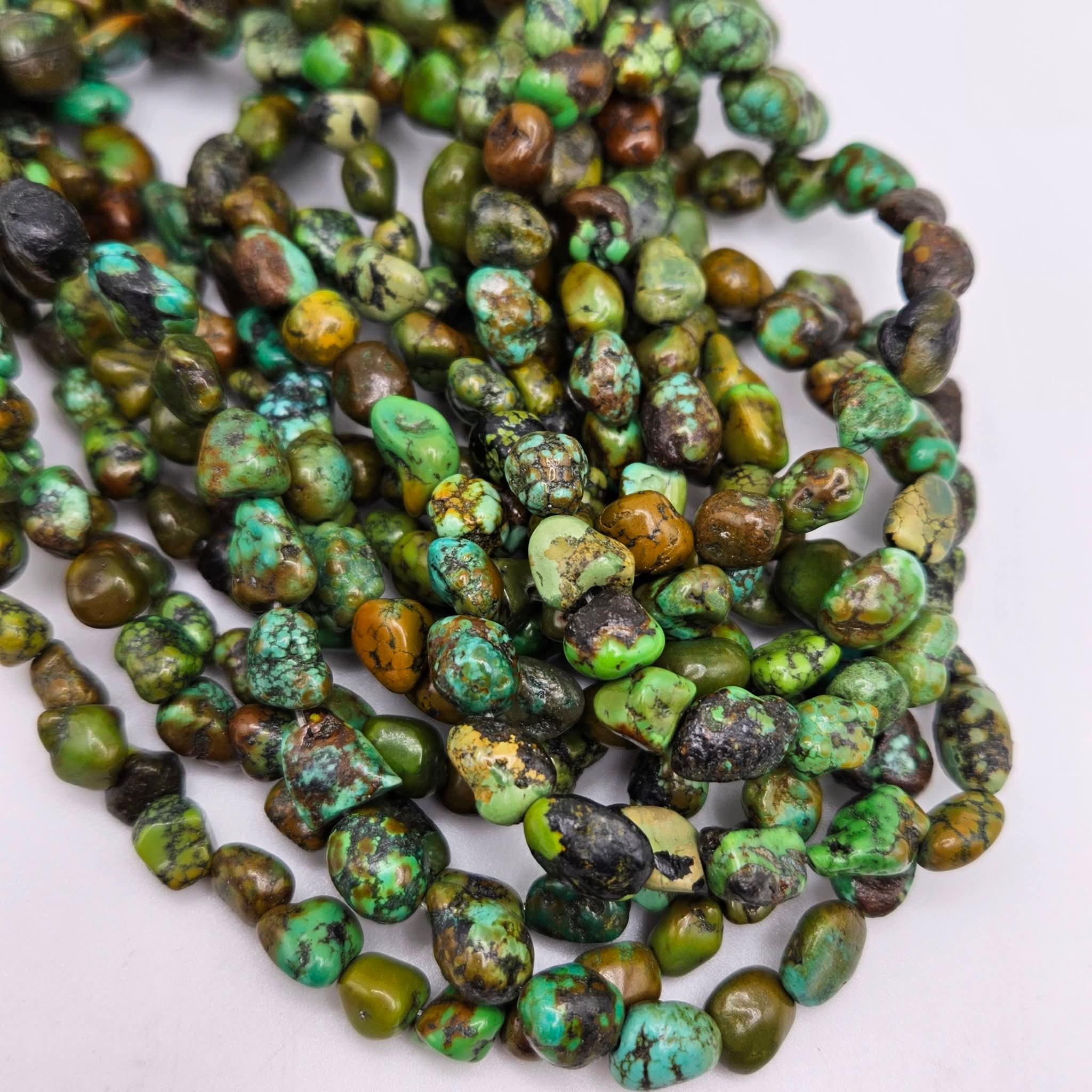 Genuine Multicolor Turquoise Nugget Beads - 10×6mm Natural 16" Strand