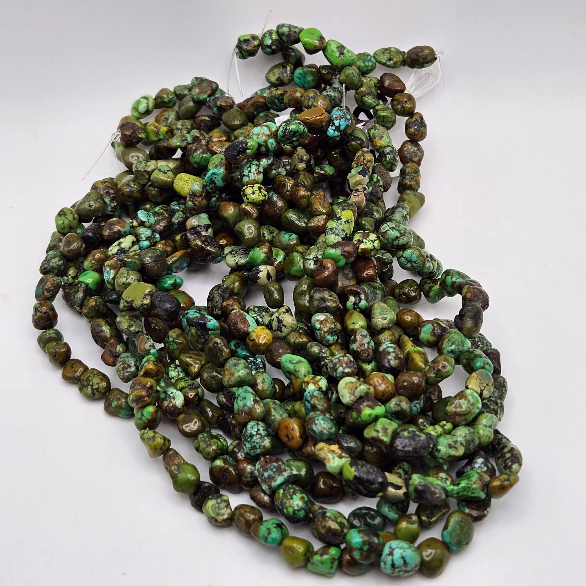 Genuine Multicolor Turquoise Nugget Beads - 10×6mm Natural 16" Strand