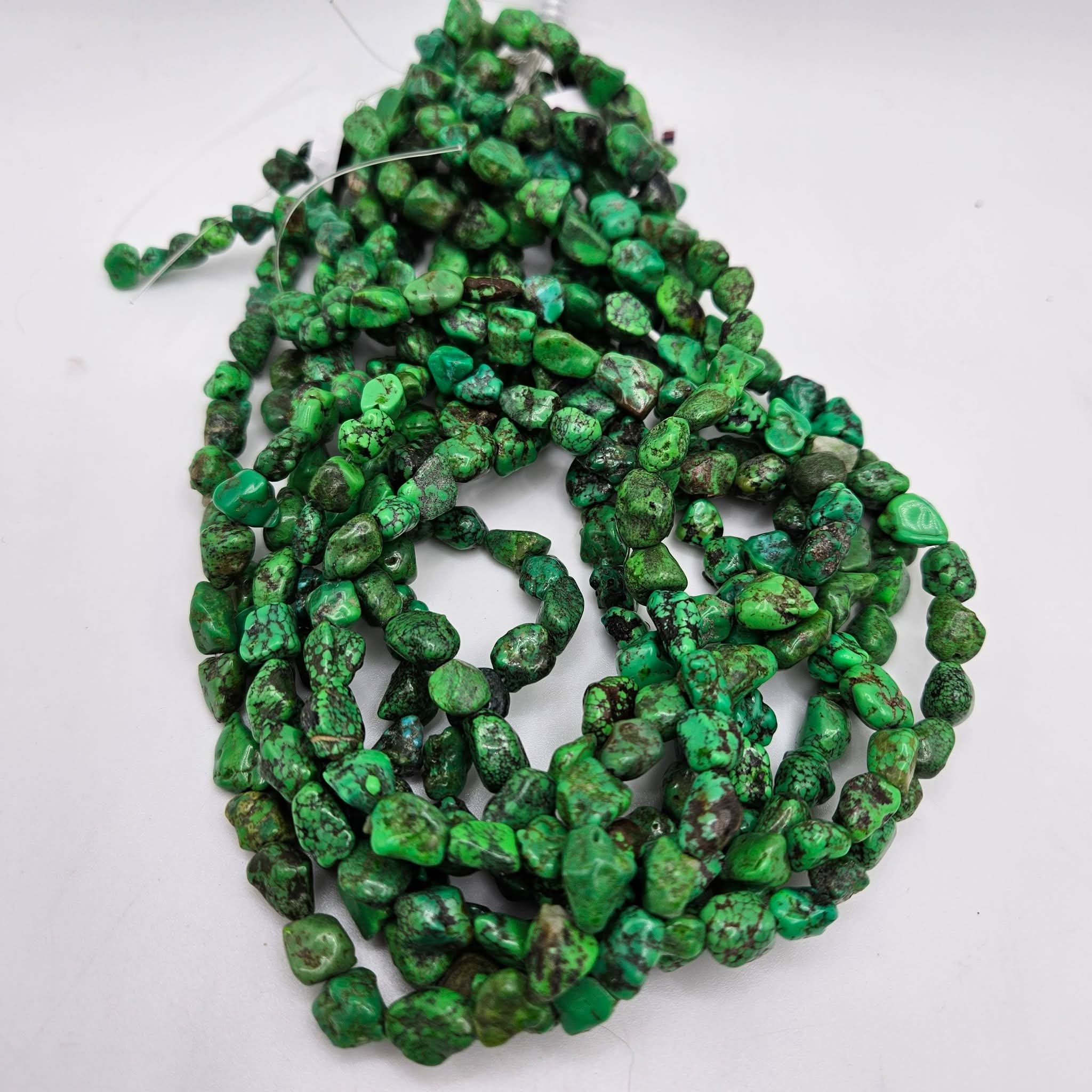 Genuine Green Turquoise Nugget Beads - 12×8mm Premium 16" Strand
