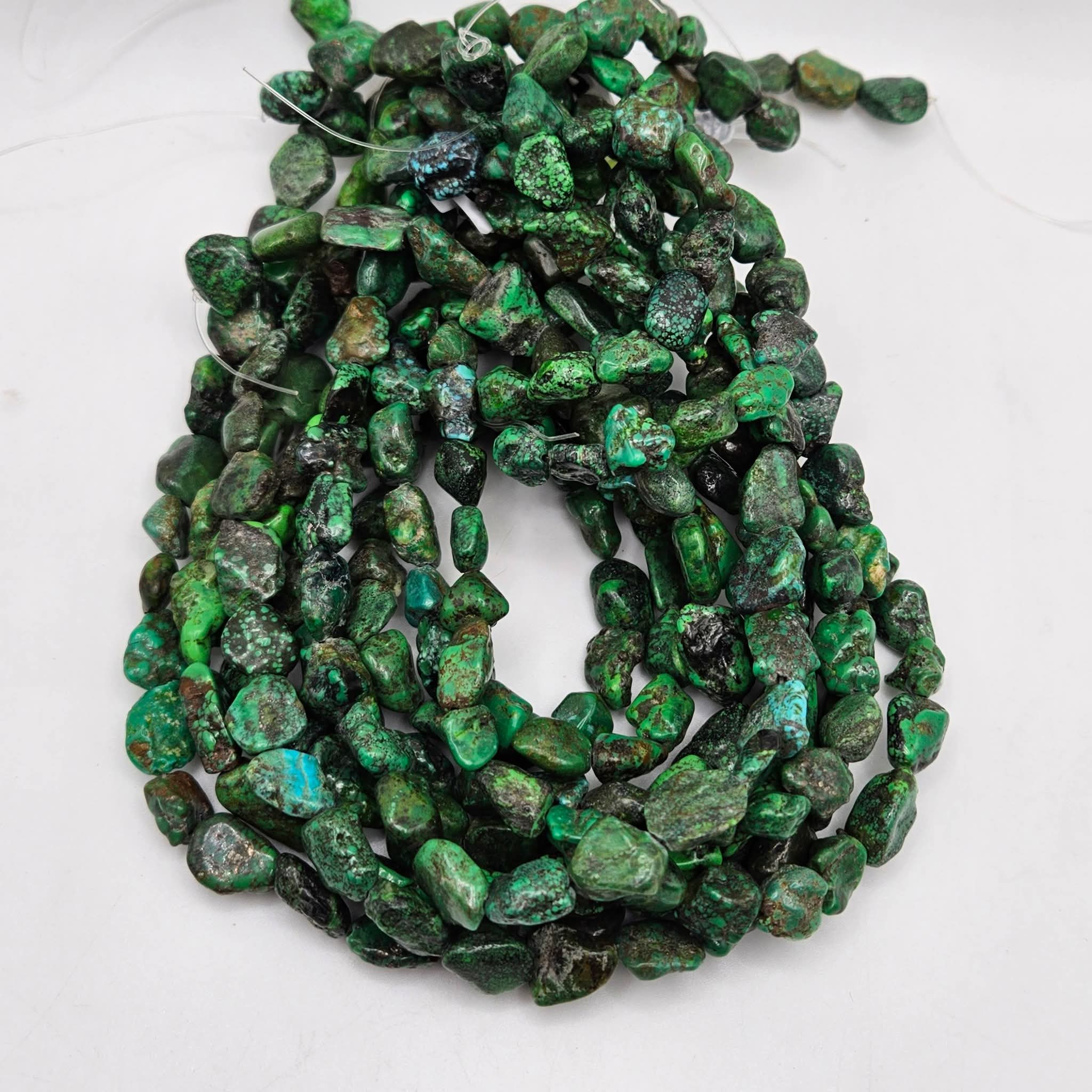 Genuine Green Turquoise Large Nugget Beads - 16×12mm Premium 16" Strand