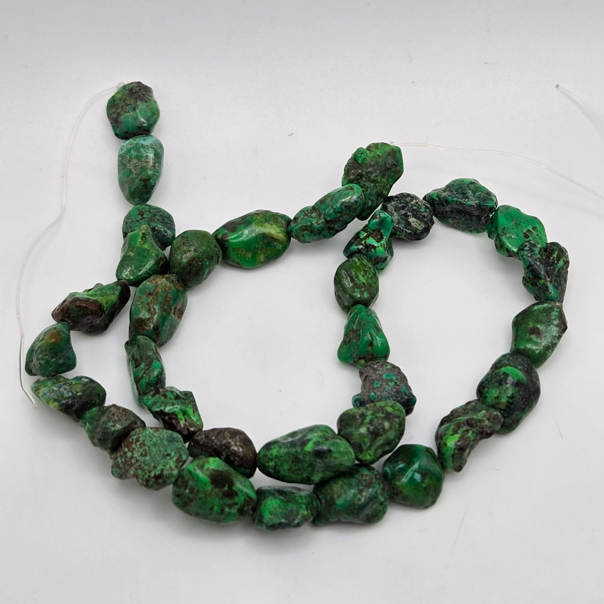 Genuine Green Turquoise Large Nugget Beads - 16×12mm Premium 16" Strand