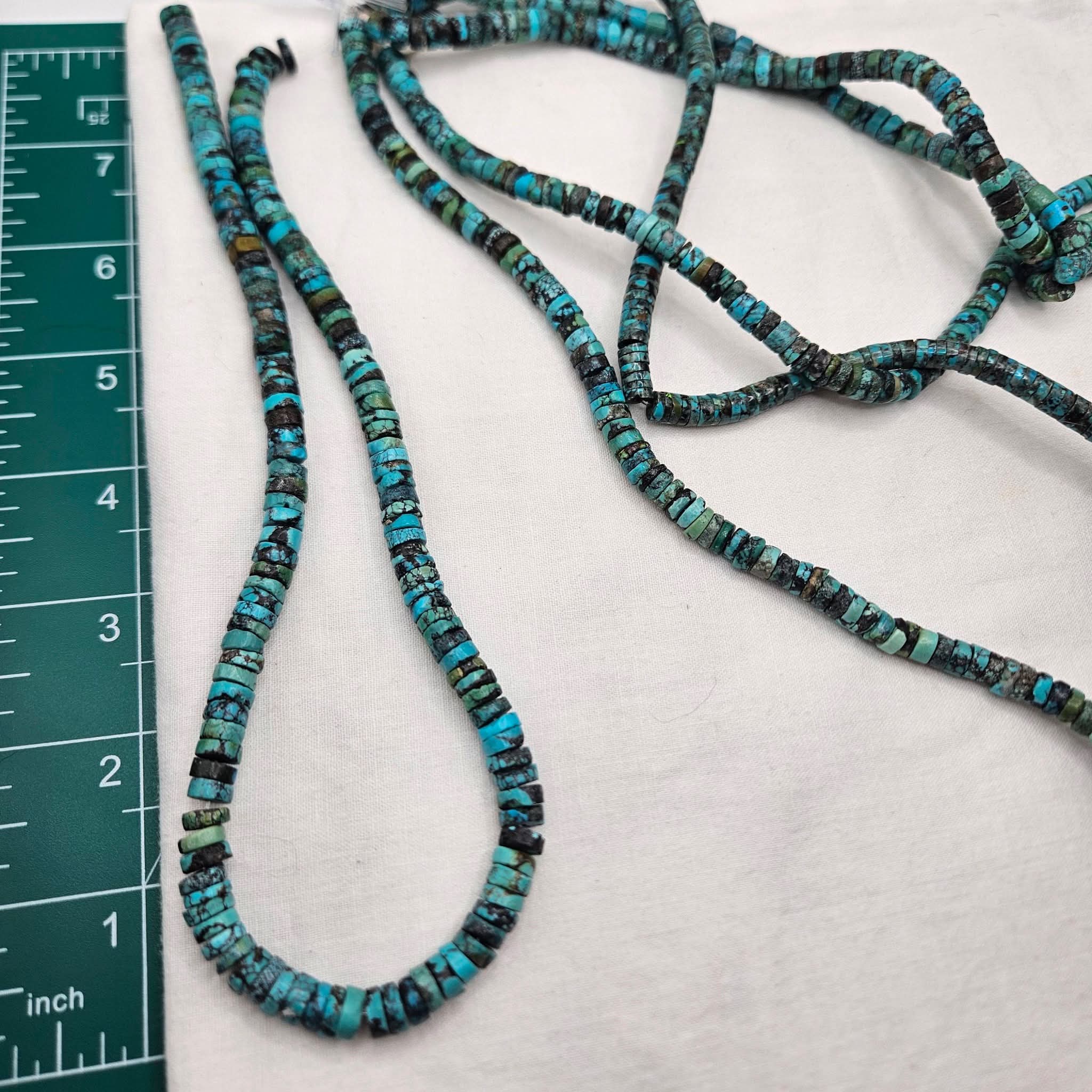 Genuine Blue Turquoise Heishi Beads - Large 6.7mm Premium 16" Strand