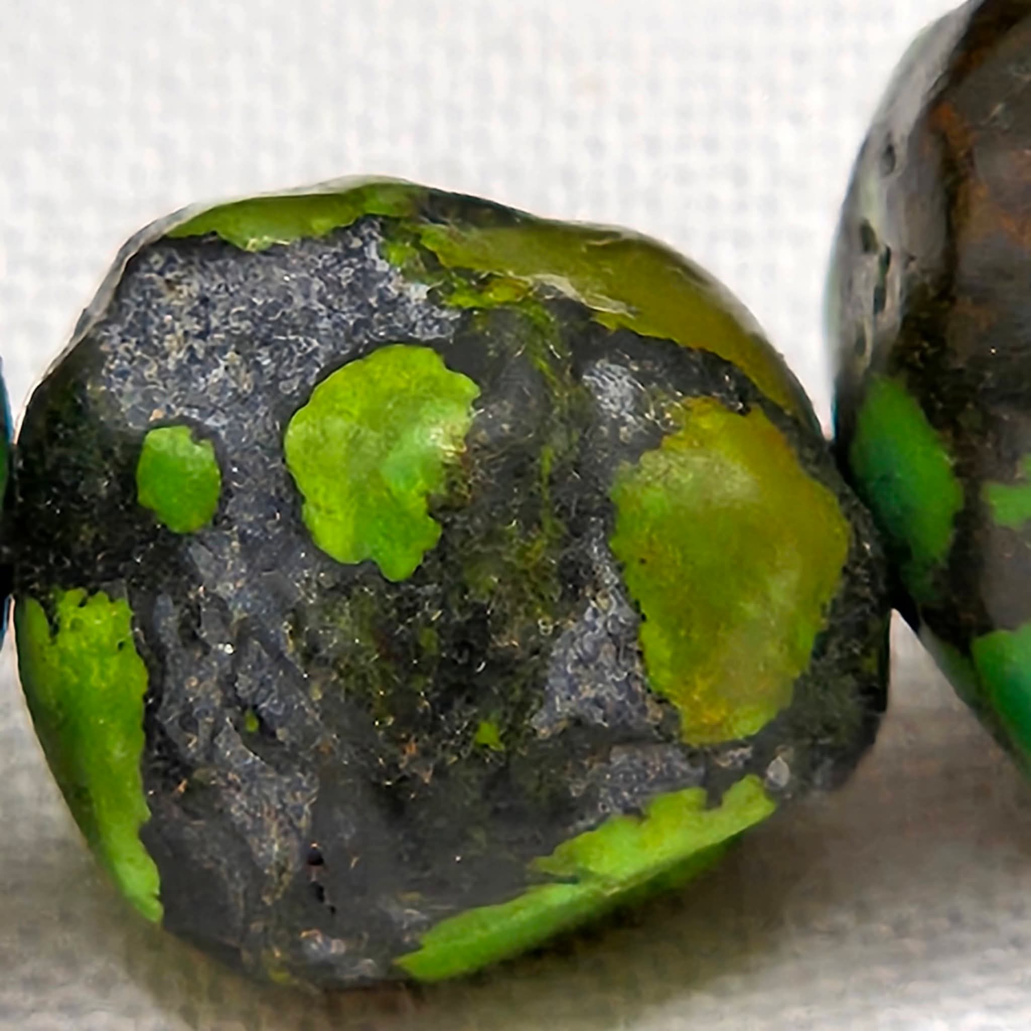 Genuine Green Turquoise Handmade Graduated Round Beads - Premium 16" Strand